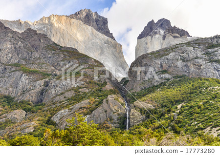 Waterfall, Torres del Paine National Park, Chile 17773280