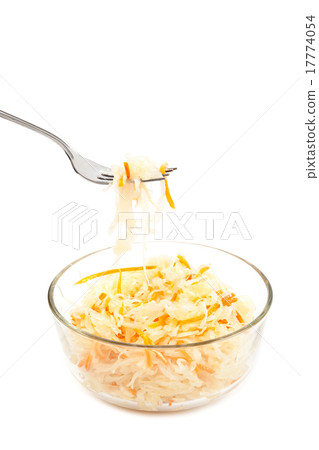 Salad sauerkraut on a white background. 17774054