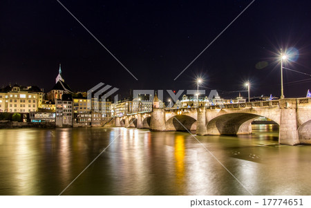 Mittlere bridge in Basel at night - Switzerland Mittlere bridge in Basel at night - Switzerland 17774651