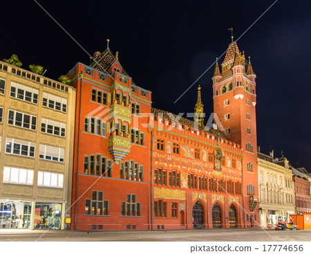 Basel Town Hall (Rathaus) at night - Switzerland Basel Town Hall (Rathaus) at night - Switzerland 17774656