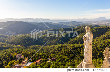 Sculpture Apostle and mountains near Barcelona 17774685