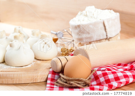 Baking ingredients for cooking manti dumplings. 17774819
