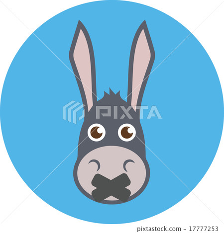Donkey Head With Mouth Sealed. Shut up concept. 17777253