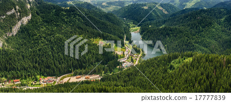 Panoramic view to Lacu Rosu AKA Red Lake, Romania Panoramic view to Lacu Rosu AKA Red Lake, Romania 17777839