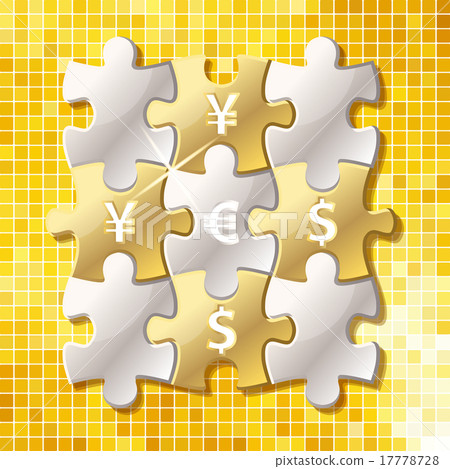 Jigsaw puzzle pieces with currency symbol Jigsaw puzzle pieces with currency symbol 17778728