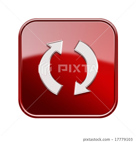 refresh icon glossy red, isolated on white refresh icon glossy red, isolated on white 17779103