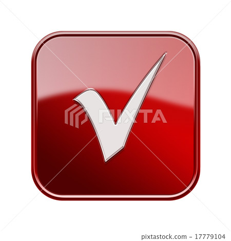 check icon glossy red, isolated on white check icon glossy red, isolated on white 17779104