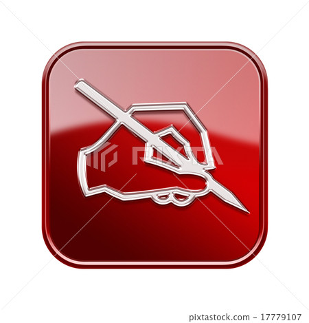 email icon glossy red, isolated on white email icon glossy red, isolated on white 17779107