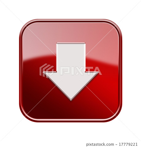 Arrow down icon glossy red, isolated on white Arrow down icon glossy red, isolated on white 17779221