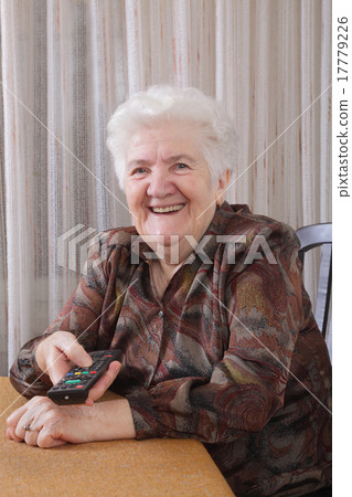 Old lady and TV Old lady and TV 17779226