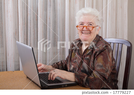 Old lady and laptop Old lady and laptop 17779227