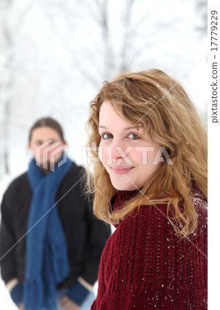 Young couple in a cold winter day Young couple in a cold winter day 17779229