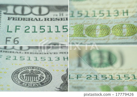 details of 100 US dollars note close-up details of 100 US dollars note close-up 17779426