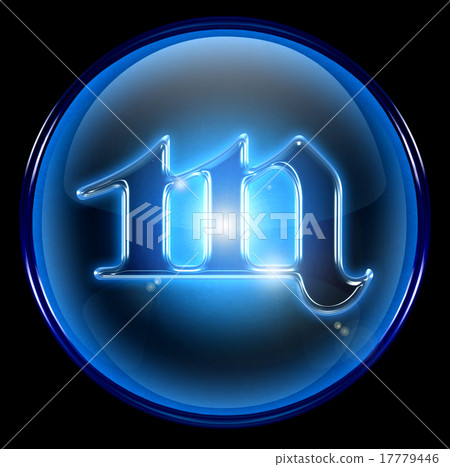 Scorpio zodiac button icon, isolated on black Scorpio zodiac button icon, isolated on black 17779446