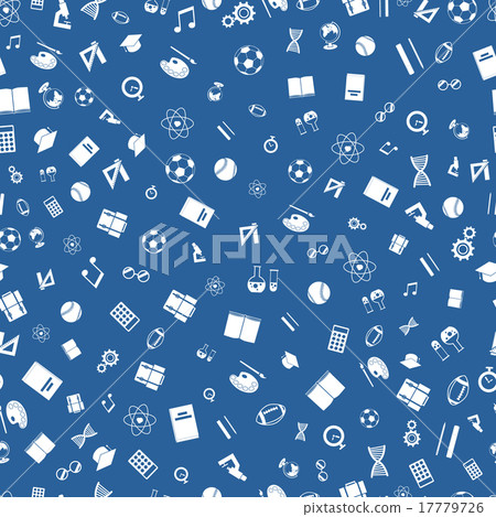 Education white icons on blue background seamless Education white icons on blue background seamless 17779726