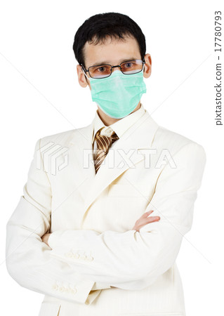 Portrait of businessman in medical mask Portrait of businessman in medical mask 17780793