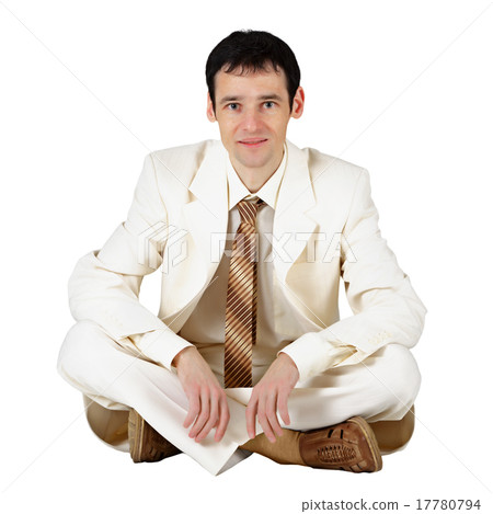 Business man sitting on a white Business man sitting on a white 17780794