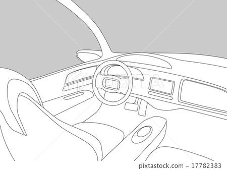 Automotive cockpit / dashboard line drawing 17782383