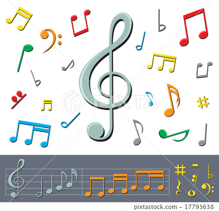 music notes with shadows 17793638