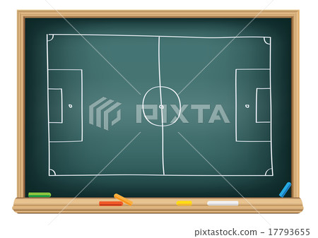 soccer field on the blackboard 17793655