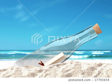 Bottle with Message in the Sand 17793834