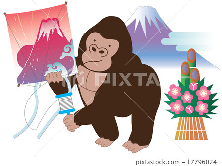 Kite flying gorilla Kite flying gorilla 17796024