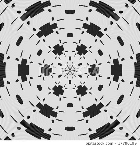 Regular black and white curtain pattern in white 17796199