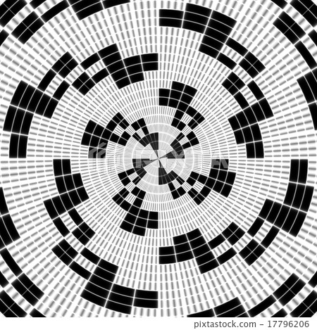 Regular black and white curtain pattern in white 17796206