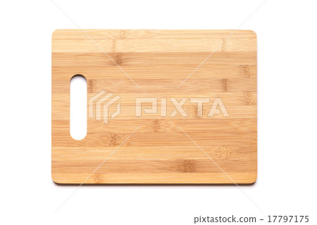 New cutting board made of bamboo on white 17797175