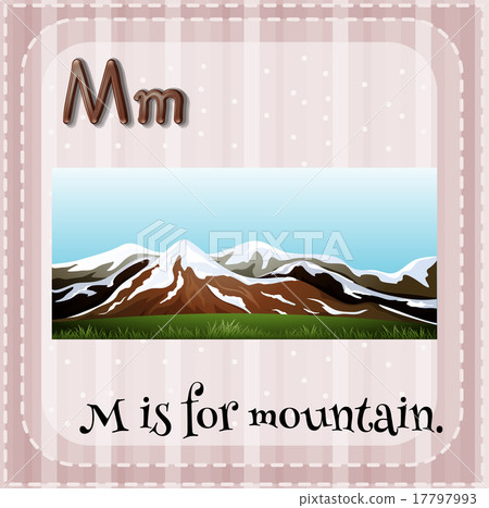 Flashcard letter M is for mountain 17797993