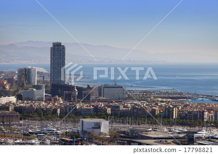 Spain. Barcelona. The top view on seaport. 17798821