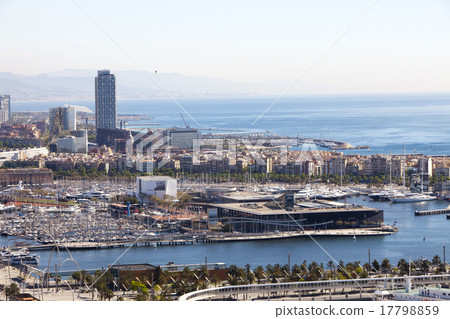 Spain. Barcelona. The top view on seaport 17798859