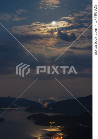 Night view islands and super moon 17799928