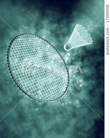 badminton racket in smoke with bokeh badminton racket in smoke with bokeh 17800406