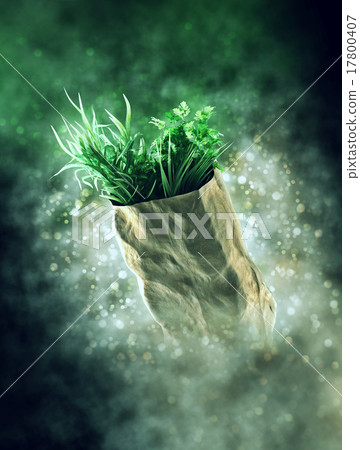 food paper grocery bag in smoke with bokeh food paper grocery bag in smoke with bokeh 17800407