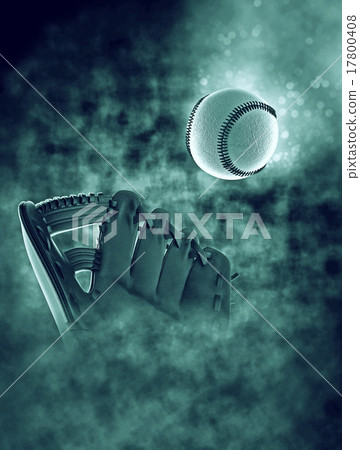 Baseball and mitt in smoke with bokeh Baseball and mitt in smoke with bokeh 17800408