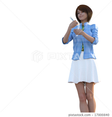 塑造3DCG例證材料的女性美髮師 17800840