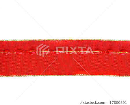 Red grosgrain ribbon on white background Red grosgrain ribbon on white background 17800891