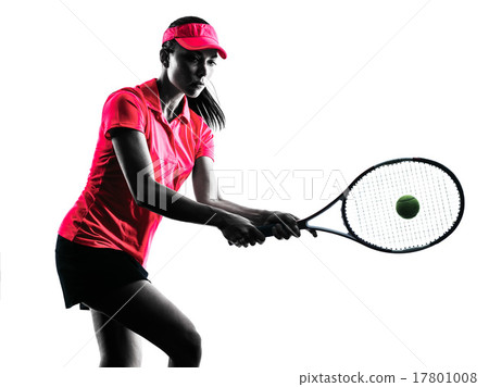 woman tennis player sadness silhouette woman tennis player sadness silhouette 17801008