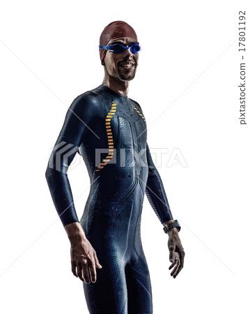 man triathlon ironman athlete swimmers portrait man triathlon ironman athlete swimmers portrait 17801192