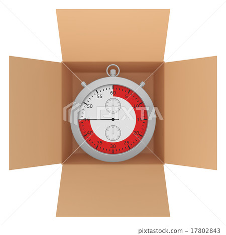 Metal stopwatch with red line inside a cardboard Metal stopwatch with red line inside a cardboard 17802843