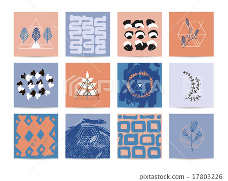 Vector set of artistic cards 17803226