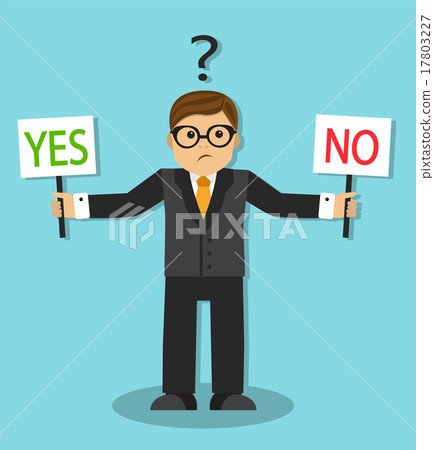 Cartoon businessman doubts Cartoon businessman doubts 17803227
