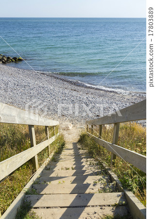 Stairs to the stone beach Stairs to the stone beach 17803889