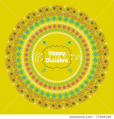Happy Dussehra.Paisley circle frame in holiday 17804166