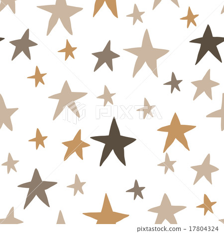 Seamless pattern with hand drawn stars - Stock Illustration [17804324 ...