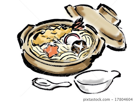 鍋燒烏冬面手繪手繪風格插畫火鍋 17804604