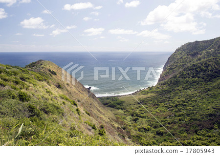 Honouliwai海灣，莫洛凱島，夏威夷 17805943