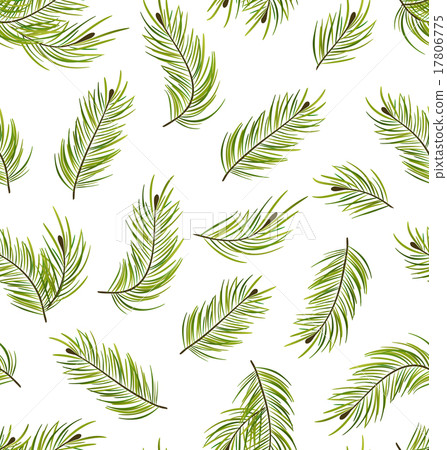Seamless Pattern with Fir Branches - Stock Illustration [17806775] - PIXTA