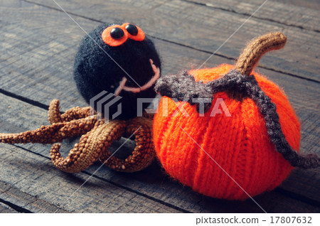 Halloween background, handmade, pumpkin, spider Halloween background, handmade, pumpkin, spider 17807632